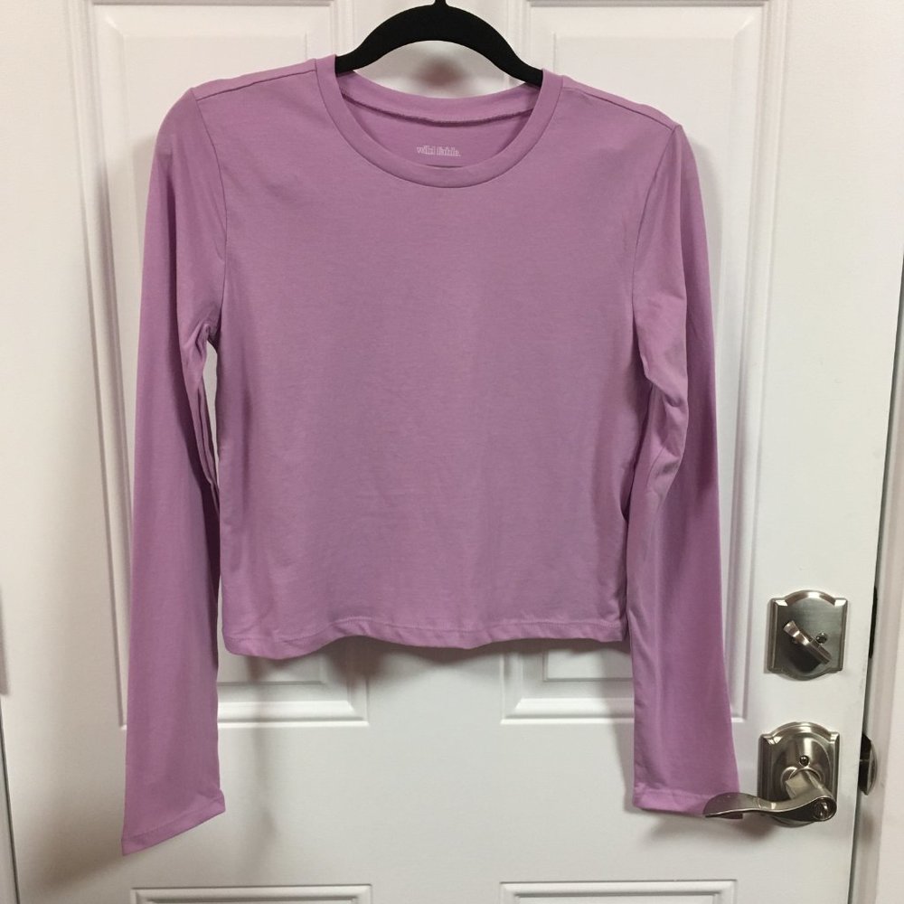 Wild Fable Long Sleeve Cropped T-shirt NWT Lilac Streak Choose Size
